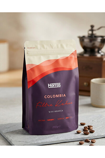 Harras Colombia Filtre Kahve 250 g %100 Arabica Tek Köken Kökenli (Single Ori...