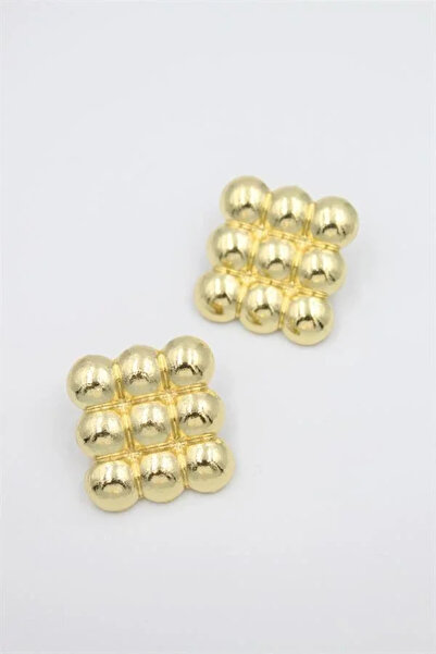 Marsilyan Nvdn- Ieg - Metal Square Earrings - Gold Iegrs-Nvdn1