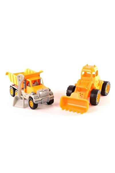 Uçarkid Oyuncak Plastik Kürekli Kamyon ve Kepçe İnşaat Seti Her Biri 9 x 26 Cm