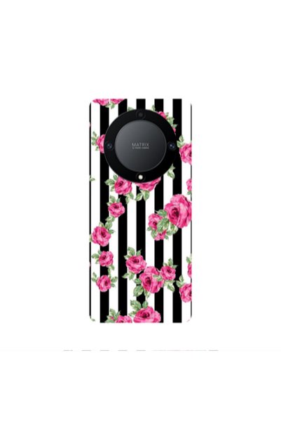 Other Honor Magic5 Lite 5G Roses and black line Transparent Silicone TPU Θήκη