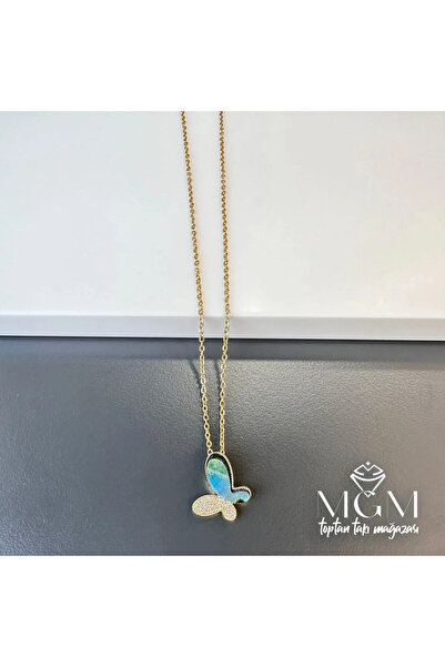 Marsilyan Nvdn- Ieg - Steel Pearlescent Butterfly Necklace Iegrs-Nvdn1
