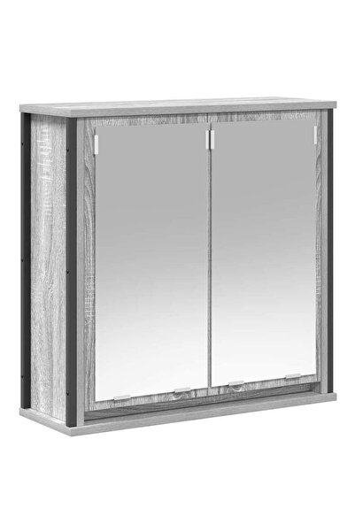 vidaxl Dulap de baie cu oglindă Gri Sonoma 60x21x60 cm