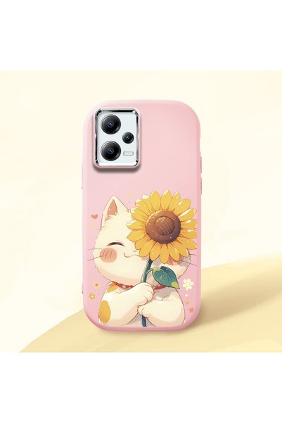 Hontinga Poco X5 5g Compatible Case Camera Protector Pink Silicone Couple Pho...