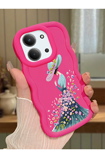 Hontinga Redmi 15C 5G Uyumlu Kılıf kamera koruyucu Kırmızı Silikon Couple Tel...