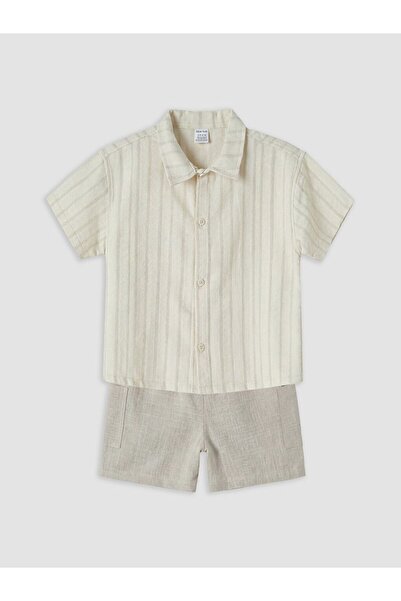 LC Waikiki Lcw Baby Striped Baby Boy Shorts Set