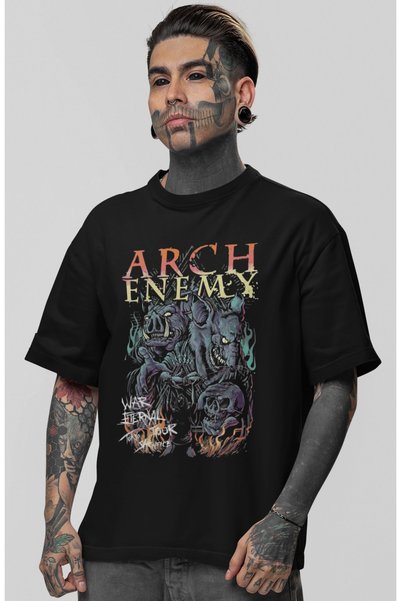 SEVBANO Arch Enemy Rock Metal Music Band Printed Unisex Oversize T-Shirt