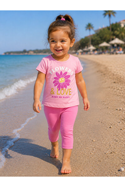 pio KİDS FLOWERS LOVE BASKILI TAYTLI TAKIM