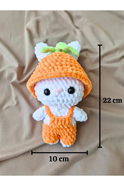 rmys Havuç Kıyafetli Amigurumi Tavşan Oyuncak - 22 cm