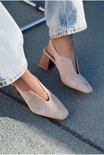 I Love Shoes Pelora Beige Suede Women's Heeled Shoes
