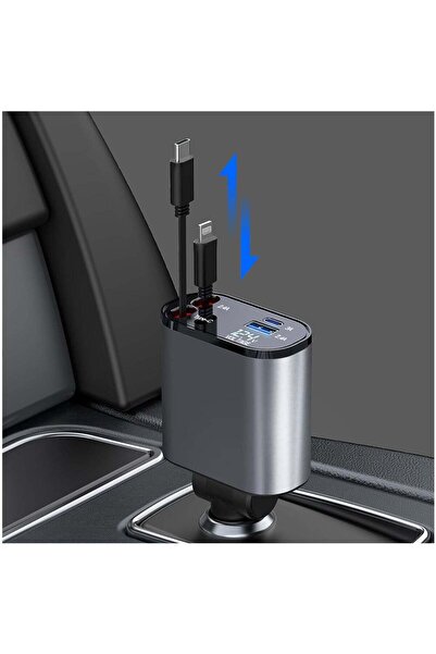 Arabest Fast Car Charger,Retractable Charging Cable,12/24V 60W,PD20W,Type-C 4...