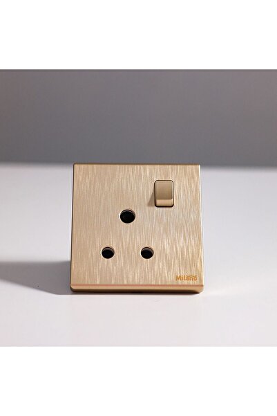 Milano 15A Power Socket Aura Gold Wall Electrical Socket