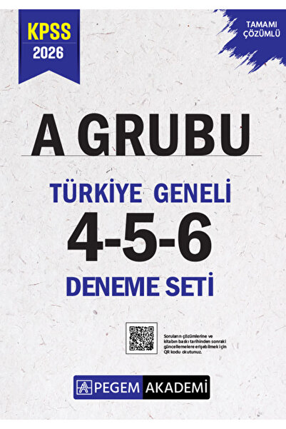 Pegem Akademi Yayıncılık 2026 KPSS A Grubu Tamamı Çözümlü Türkiye Geneli 4-5-...