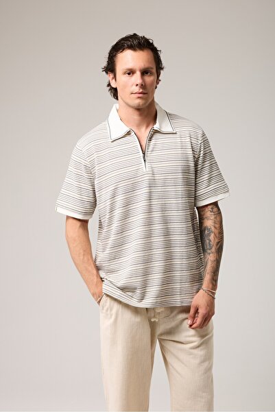 2512 Clothing Polo Collar Striped Thin Knitwear T-Shirt
