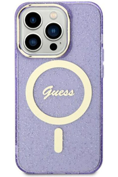 Guess Χρυσό Γκλίτερ Πλαστικό Μωβ Πίσω Κάλυμμα Magsafe (iPhone 11) Κωδικός: GU...