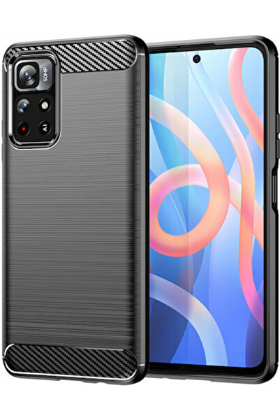 Hurtel Carbon Flexible Back Cover Silicone Black (Redmi Note 11 / 11S 4G)