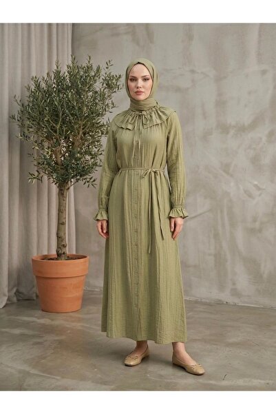 Foremia Collar Tunnel Dress-Khaki
