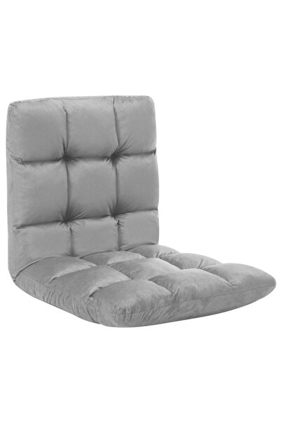vidaxl Foldable floor chair, light grey, microfiber
