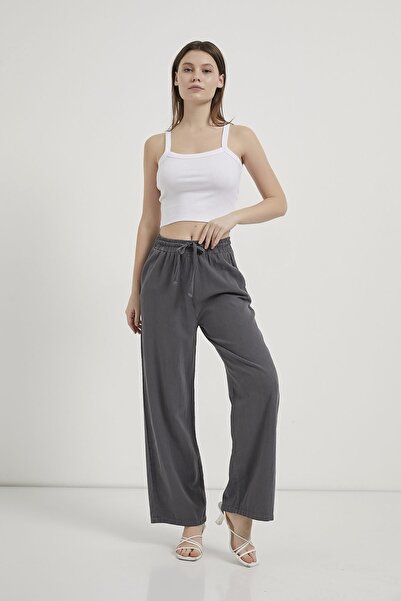 Çarli Ženske platnene pantalone 5118 sive
