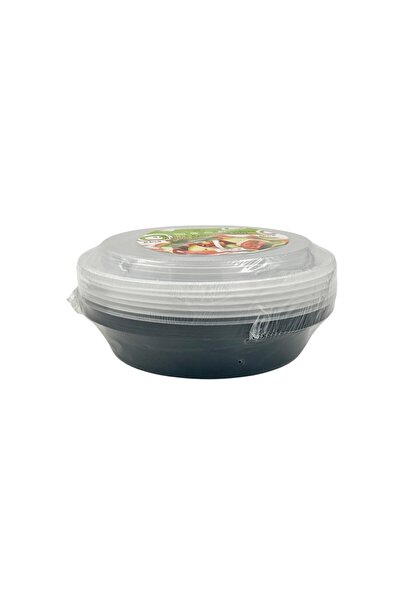 B&D Black Round Food Storage Container 24oz Set of 6 – Durable Reusable Meal ...