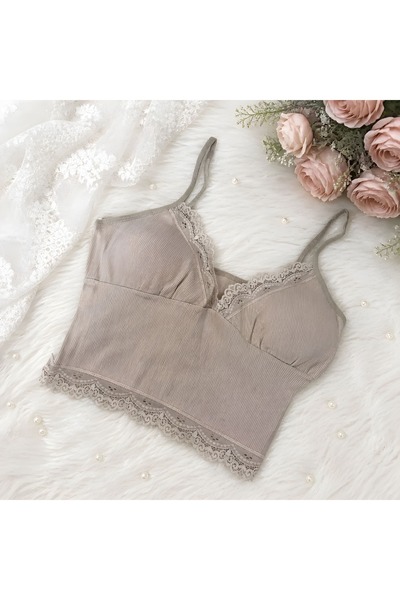 N&S FİTİLİ DANTELLİ KAŞ KORSE CROP