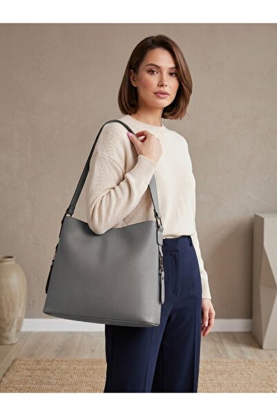 Doze Gray Thick Strap Luxury Shoulder Bag