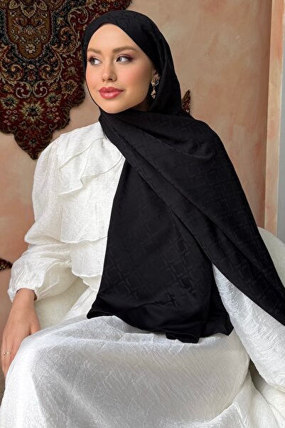 İmajButik Black Jacquard Shawl