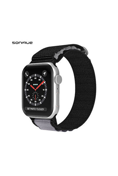 Other Λουράκι Sonique Υφασμάτινο Μαύρο / Γκρι (Apple Watch 38/40/41/42mm)