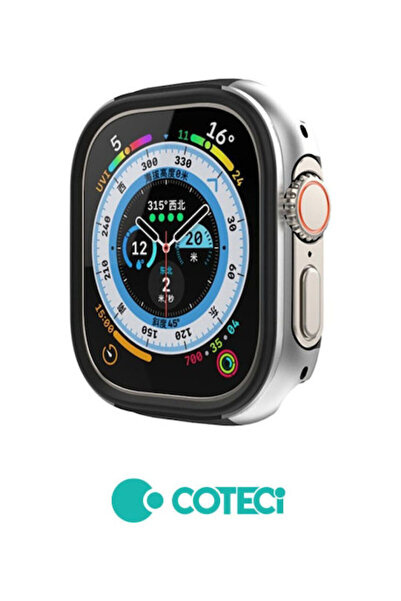 COTECi Θήκη Προστασίας Blade Αλουμινίου + TPU για Apple Watch 49mm Ασημί