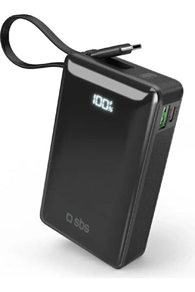 SBS Power Bank 20000mAh 22.5W με θύρα USB-A και θύρα USB-C Power Delivery Μαύρο