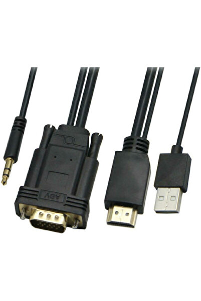 POWERTECH Καλώδιο HDMI Αρσενικό σε VGA Αρσενικό 5μ Μαύρο Κωδικός: CAB-H111