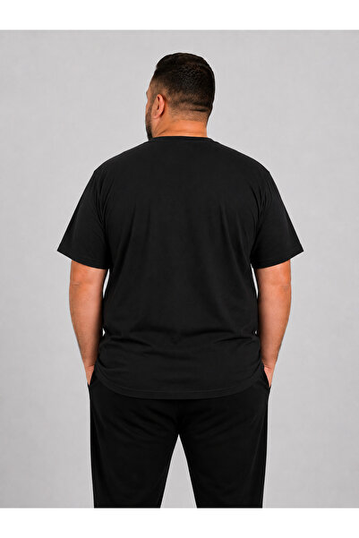 brz braazi Men's Large Size Cotton Lycra Crew Neck T-Shirt