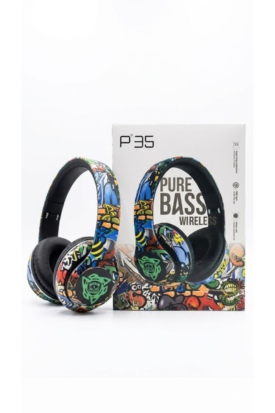 SMRSTORE P35 Pure Bass Kablosuz Kulaklık – RGB Işıklı Wireless Headphone (Gra...