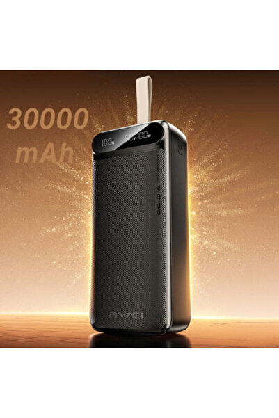 AWEI PA-12 Power Bank 30000mAh 22.5W με 2 θύρες USB-A και 1 θύρα USB-C Γρήγορ...