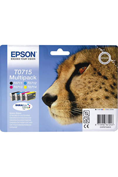 EPSON T0715 Γνήσια συσκευασία 4 μελανιών για εκτυπωτές InkJet Κίτρινο / Κυανό...