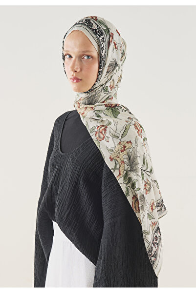 Freshscarfs Čisti etnički uzorak, mekana viskozna marama, crna