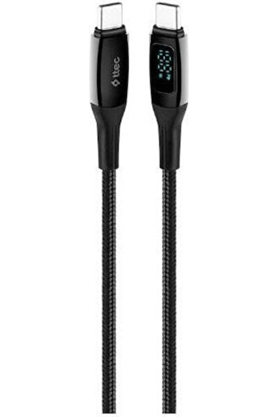 Ttec Alumicable Καλώδιο USB 2.0 USB-C Αρσενικό σε USB-C 100W Μαύρο 1.5μ