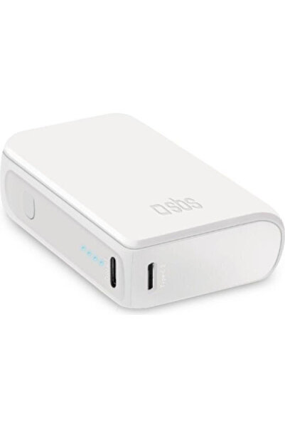 SBS Power Bank 10000mAh 10W με θύρα USB-A και θύρα USB-C Λευκό