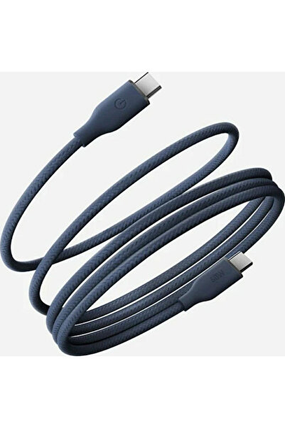 Energea Μαγνητικό Σπιράλ Καλώδιο USB 2.0 USB-C Αρσενικό - USB-C 60W PD Μπλε 1.5μ