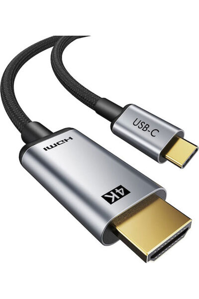 Cabletime Πλεκτό καλώδιο HDMI αρσενικό - USB-C αρσενικό 1.8μ Μαύρο
