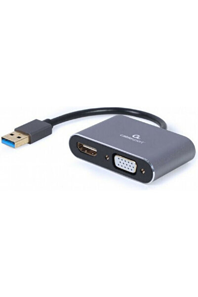 Cablexpert Μετατροπέας USB-A αρσενικό σε HDMI / VGA θηλυκό Γκρι 1 τεμάχιο A-U...