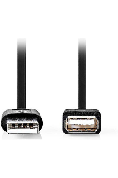 Nedis Καλώδιο USB 2.0 1μ, Αρσενικό Α σε Θηλυκό Α (CCGL60010BK10)