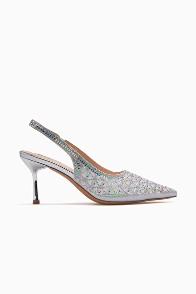 Guja Women's stone detailed stiletto shoe 26y 26y484 silver