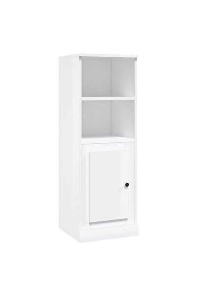 vidaxl Dulap înalt, alb extralucios, 36x35,5x103,5 cm, lemn compozit
