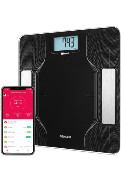 Sencor Έξυπνη Ζυγαριά Μπάνιου με Bluetooth Μαύρη SBS 8002BK