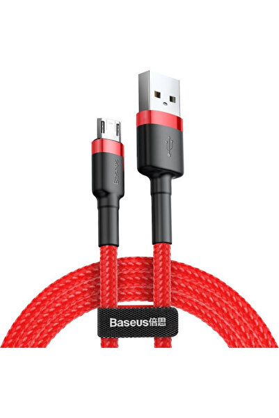 Baseus Cafule 2μ Πλεκτό Καλώδιο USB 2.0 σε micro USB Κόκκινο (CAMKLF-C09)