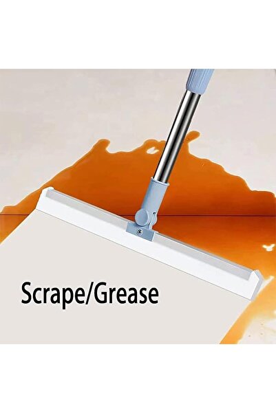 shoppy delight Floor Squeegee with 180° Rotating Head, Stainless Steel Telescopic Pole, Silicone Blade, for Windows, Floors, Walls, 35cm