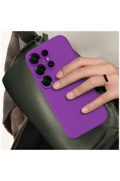 Pro Aksesuar Samsung Galaxy S26 Ultra Compatible Case with Velvet Inside, Erasable Launch Silicone Case, Deep Purple