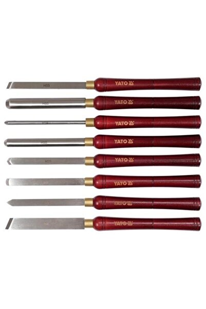 yato YT-62780 Woodturning Tool Top Bottom Set, 8 pcs, HSS Steel, 435 mm