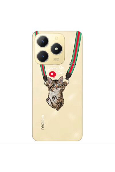 Other Realme C61 Swinging cat Transparent Silicone TPU Θήκη