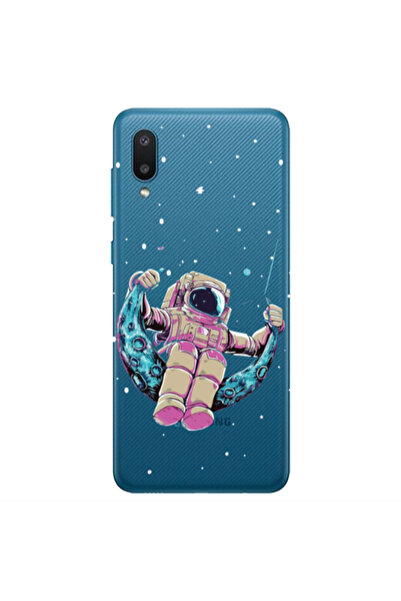 Other Samsung A02 Astronaut swinging on the moon Transparent Silicone TPU Θήκη